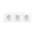 Livolo EU Standard triple Wall Power Socket White Crystal Glass Panel Manufacturer of 16A pop Wall socket VL-C7C3EU-11